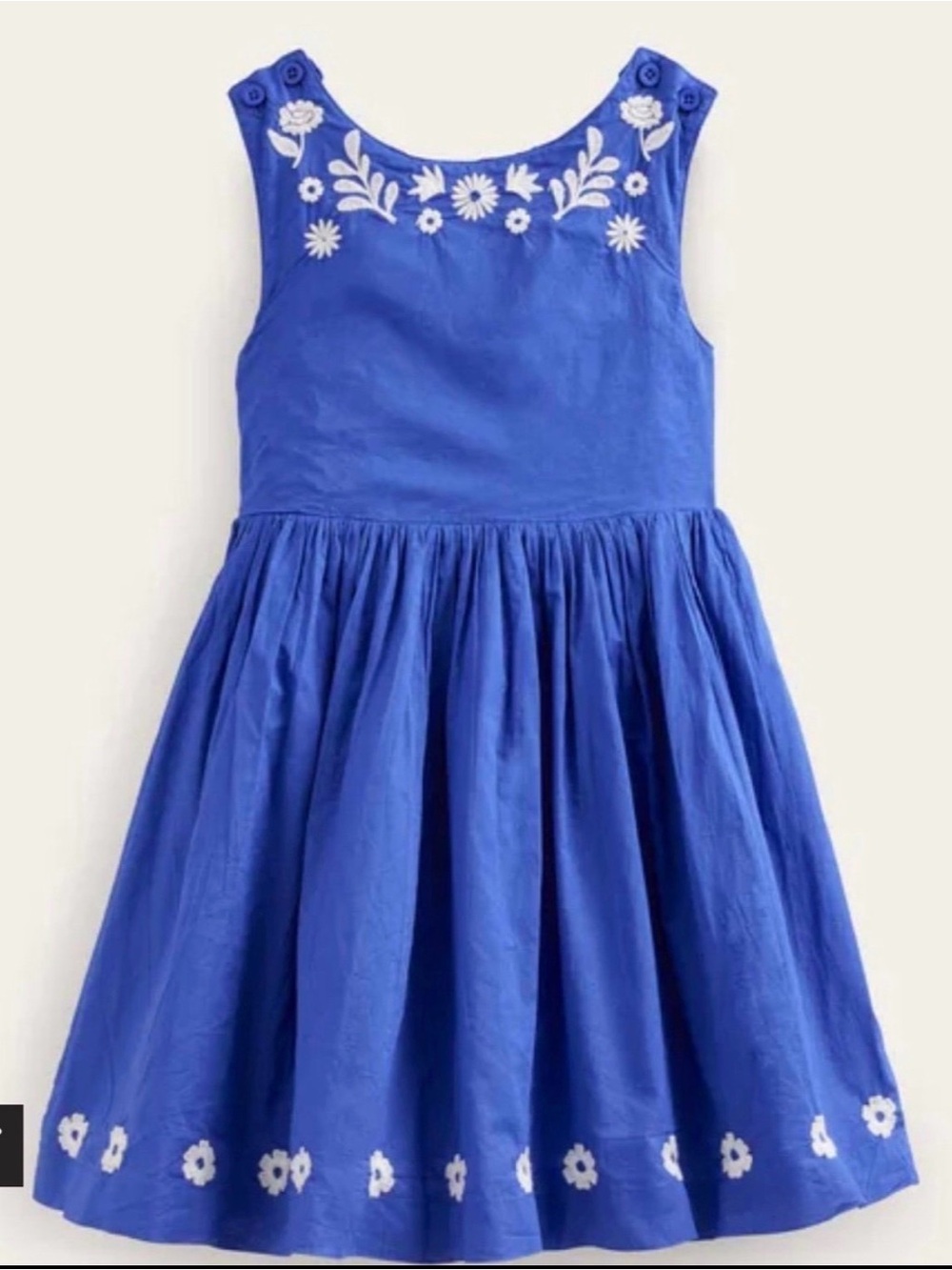 Mini Boden cross back embroidered dress